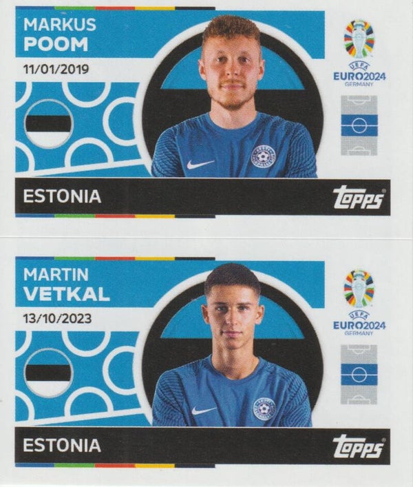 #EST-14/EST-15: MARKUS POOM / MARTIN VETKAL (ESTONIA) - TOPPS UEFA EURO 2024 GERMANY
