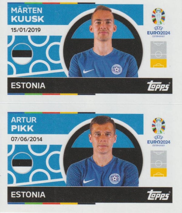 #EST-4/EST-5: MÄRTEN KUUSK / ARTUR PIKK (ESTONIA) - TOPPS UEFA EURO 2024 GERMANY