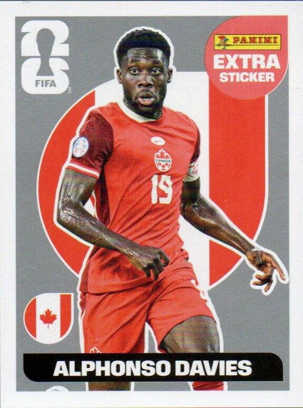 Extra Sticker Silver: Alphonso Davies (Canada) - Panini FIFA World Cup 2026 Canada, USA, Mexico. Standaard Editie