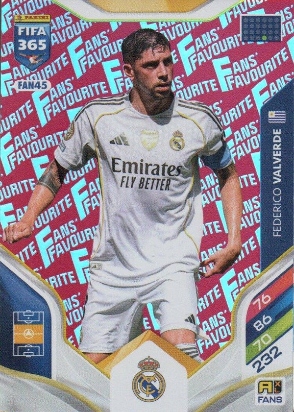 #FAN45: Federico Valverde (Real Madrid) Red Parallel - Panini FIFA 365 Adrenalyn XL - World Top Clubs 2026