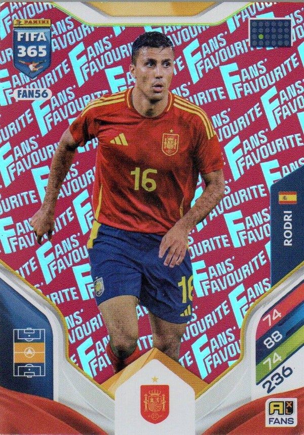 #FAN56: Rodri (Spain) Red Parallel - Panini FIFA 365 Adrenalyn XL - World Top Clubs 2026