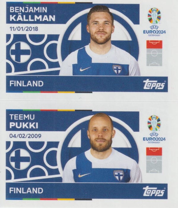 #FIN-14/FIN-15: BENJAMIN KÄLLMAN / TEEMU PUKKI (FINLAND) - TOPPS UEFA EURO 2024 GERMANY