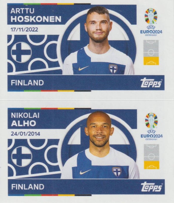 #FIN-4/FIN-5: ARTTU HOSKONEN / NIKOLAI ALHO (FINLAND) - TOPPS UEFA EURO 2024 GERMANY