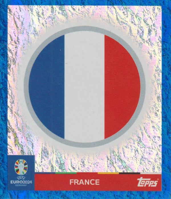 #FRA-1: EMBLEM FRANCE FOIL BLUE PARALLEL - TOPPS UEFA EURO 2024 GERMANY