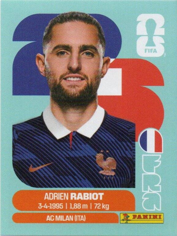 #FRA 12: Adrien Rabiot (France) - Panini FIFA World Cup 2026 Canada, USA, Mexico. Standaard Editie
