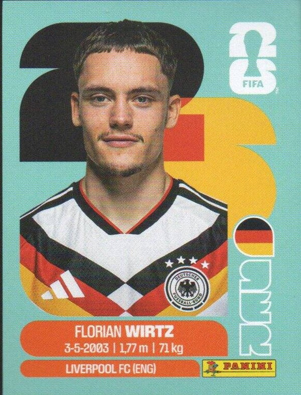 #GER 11: Florian Wirtz (Germany) - Panini FIFA World Cup 2026 Canada, USA, Mexico. Standaard Editie