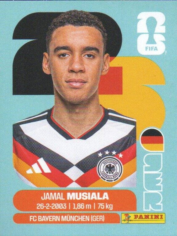#GER 15: Jamal Musiala (Germany) - Panini FIFA World Cup 2026 Canada, USA, Mexico. Standaard Editie