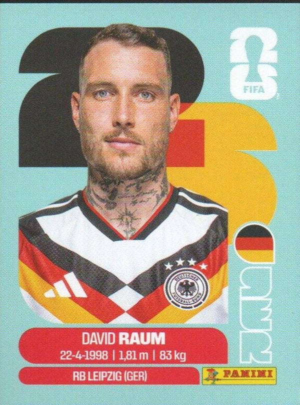 #GER 4: David Raum (Germany) - Panini FIFA World Cup 2026 Canada, USA, Mexico. Standaard Editie