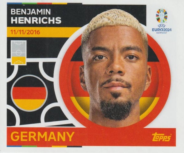 #GER-6: BENJAMIN HENRICHS (GERMANY) - TOPPS UEFA EURO 2024 GERMANY