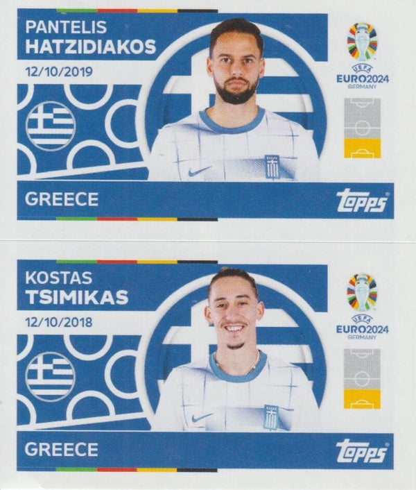 #GRE-4 / GRE-5: PANTELIS HATZIDIAKOS / KOSTAS TSIMIKAS (GREECE) - TOPPS UEFA EURO 2024 GERMANY