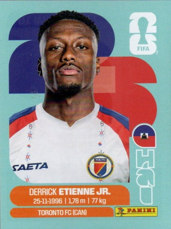 #HAI 15: Derrick Etienne Jr. (Haiti) - Panini FIFA World Cup 2026 Canada, USA, Mexico. Standaard Editie