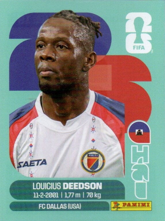 #HAI 19: Louicius Deedson (Haiti) - Panini FIFA World Cup 2026 Canada, USA, Mexico. Standaard Editie