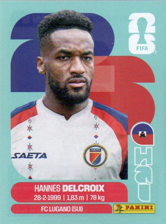 #HAI 9: Hannes Delcroix (Haiti) - Panini FIFA World Cup 2026 Canada, USA, Mexico. Standaard Editie