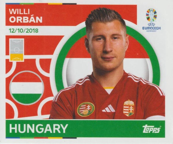 #HUN-8: WILLI ORBÁN (HUNGARY) - TOPPS UEFA EURO 2024 GERMANY