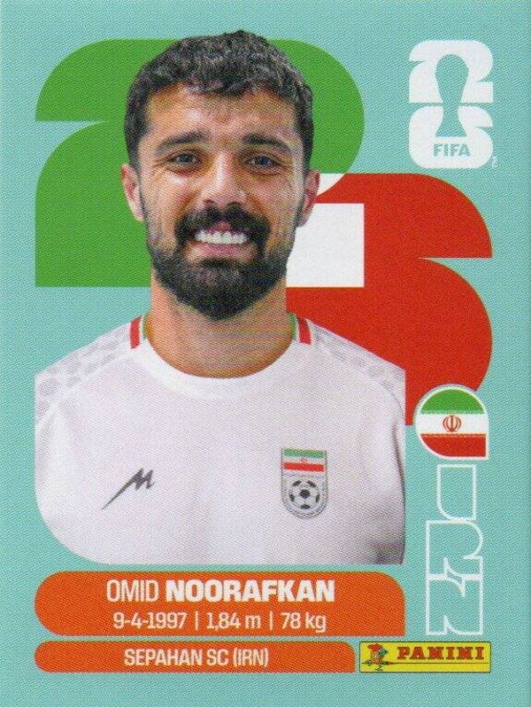 #IRN 14: Omid Noorafkan (Iran) - Panini FIFA World Cup 2026 Canada, USA, Mexico. Standaard Editie