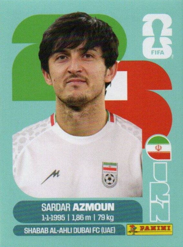 #IRN 17: Sardar Azmoun (Iran) - Panini FIFA World Cup 2026 Canada, USA, Mexico. Standaard Editie