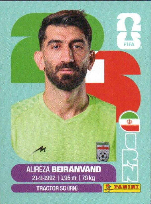 #IRN 2: Alireza Beiranvand (Iran) - Panini FIFA World Cup 2026 Canada, USA, Mexico. Standaard Editie