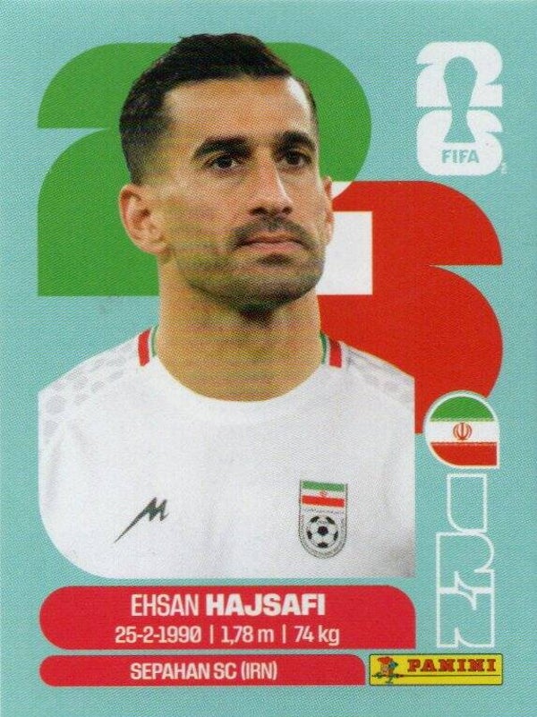 #IRN 4: Ehsan Hajsafi (Iran) - Panini FIFA World Cup 2026 Canada, USA, Mexico. Standaard Editie
