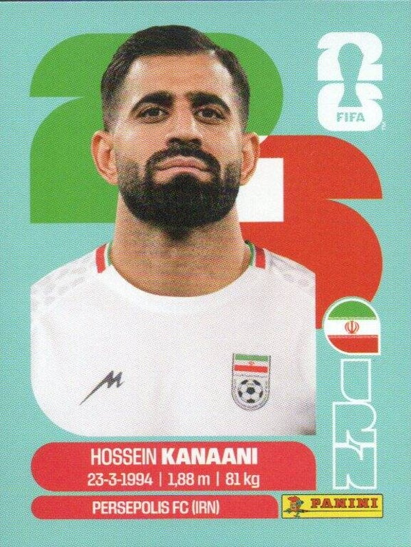 #IRN 8: Hossein Kanaani (Iran) - Panini FIFA World Cup 2026 Canada, USA, Mexico. Standaard Editie