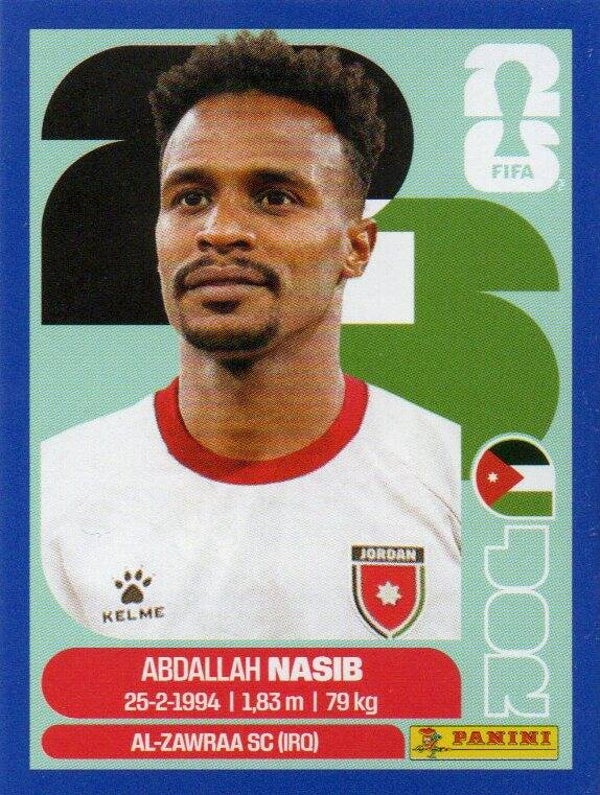 #JOR 6: Abdallah Nasib (Jordan) - Panini FIFA World Cup 2026 Canada, USA, Mexico. Blue Border Parallel