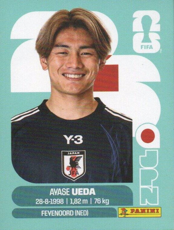 #JPN 20: Ayase Ueda (Japan) - Panini FIFA World Cup 2026 Canada, USA, Mexico. Standaard Editie