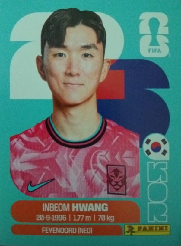 #KOR 11: Inbeom Hwang (South Korea) - Panini FIFA World Cup 2026 Canada, USA, Mexico. Standaard Editie