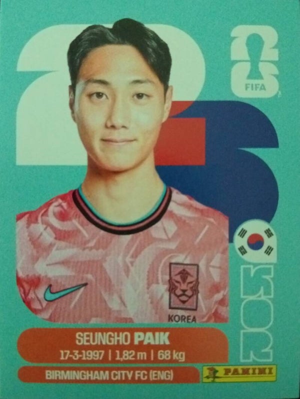 #KOR 14: Seungho Paik (South Korea) - Panini FIFA World Cup 2026 Canada, USA, Mexico. Standaard Editie