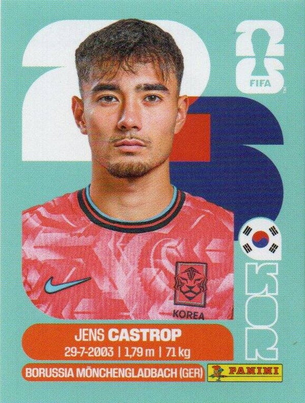 #KOR 15: Jens Castrop (South Korea) - Panini FIFA World Cup 2026 Canada, USA, Mexico. Standaard Editie