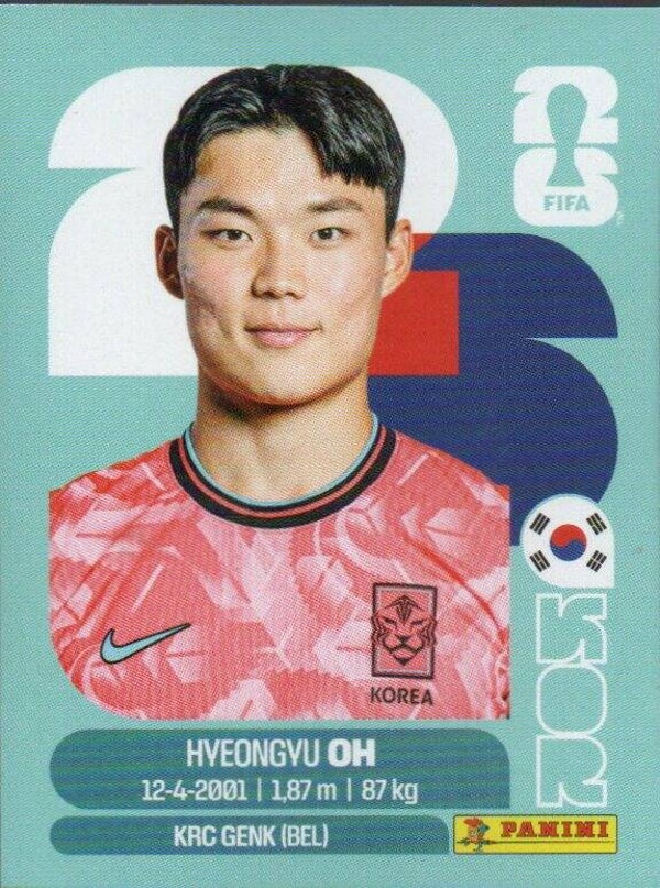 #KOR 20: Hyeongyu Oh (South Korea) - Panini FIFA World Cup 2026 Canada, USA, Mexico. Standaard Editie