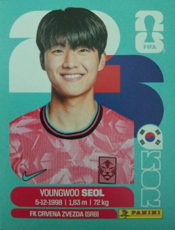 #KOR 6: Youngwoo Seol (South Korea) - Panini FIFA World Cup 2026 Canada, USA, Mexico. Standaard Editie