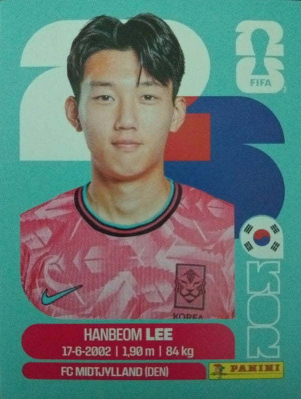 #KOR 7: Hanbeom Lee (South Korea) - Panini FIFA World Cup 2026 Canada, USA, Mexico. Standaard Editie