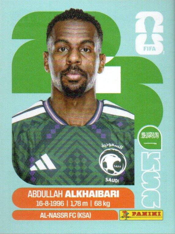 #KSA 11: Abdullah Alkhaibari (Saudi Arabia) - Panini FIFA World Cup 2026 Canada, USA, Mexico. Standaard Editie