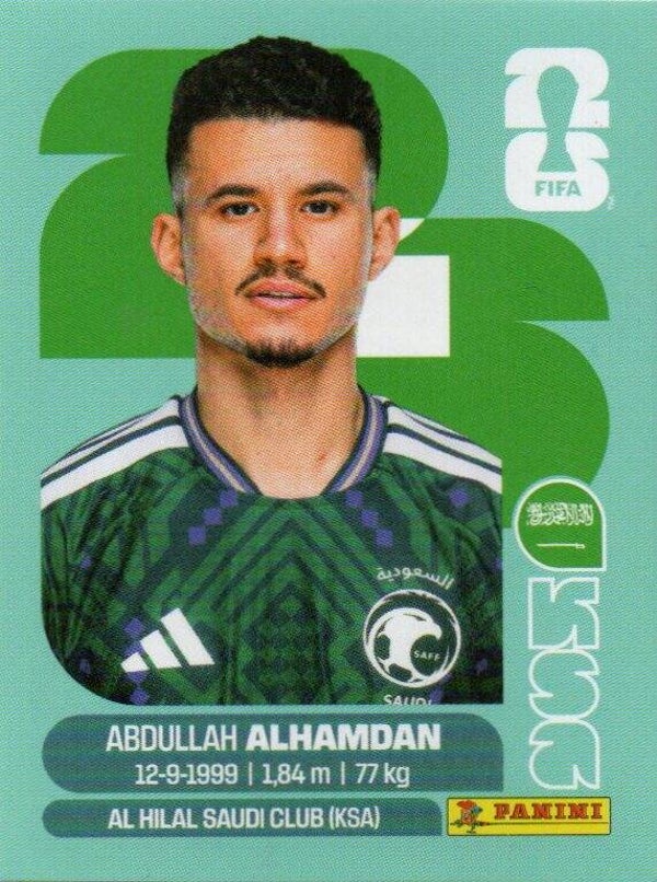 #KSA 20: Abdullah Alhamdan (Saudi ArabiA) - Panini FIFA World Cup 2026 Canada, USA, Mexico. Standaard Editie