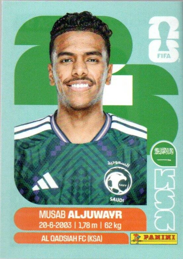 #KSA 9: Musab Aljuwayr (Saudi Arabia) - Panini FIFA World Cup 2026 Canada, USA, Mexico. Standaard Editie