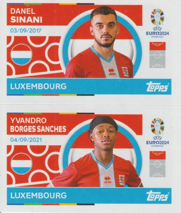 #LUX-14 / LUX-15: DANEL SINANI / YVANDRO BORGES SANCHES (LUXEMBOURG) - TOPPS UEFA EURO 2024 GERMANY