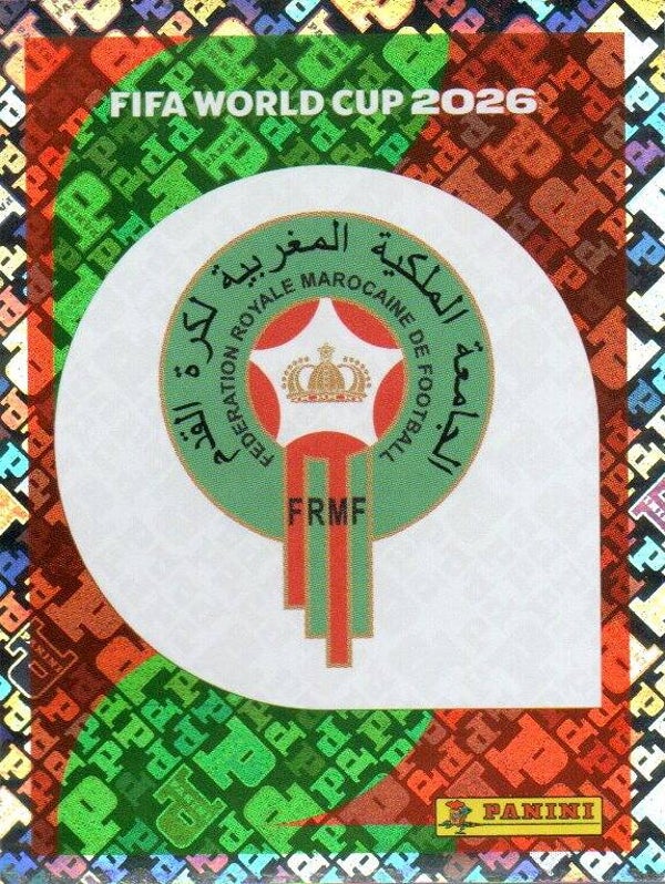 #MAR 1: Team Badge Morocco - Panini FIFA World Cup 2026 Canada, USA, Mexico. Standaard Editie