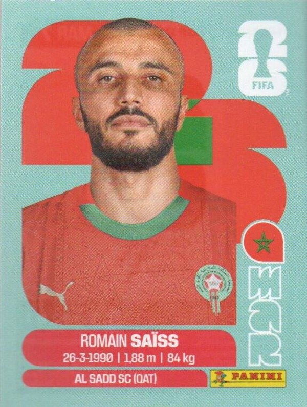 #MAR 7: Romain Saïss (Morocco) - Panini FIFA World Cup 2026 Canada, USA, Mexico. Standaard Editie