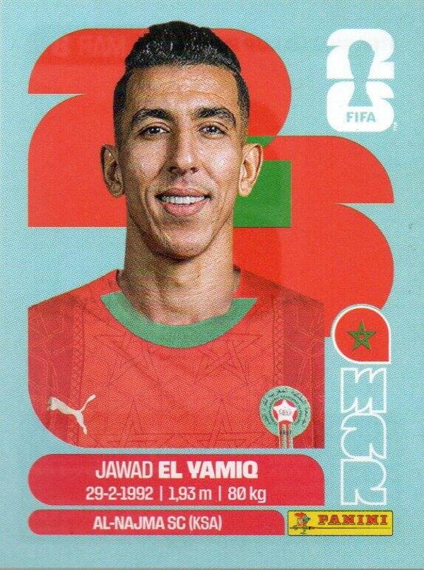 #MAR 8: Jawad El Yamiq (Morocco) - Panini FIFA World Cup 2026 Canada, USA, Mexico. Standaard Editie
