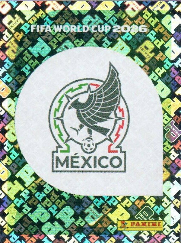 #MEX1: Team Badge (Mexico) - Panini FIFA World Cup 2026 Canada, USA, Mexico. Gold Flood Crumple Editie