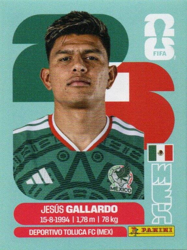 #MEX 6: Jesus Gallardo (Mexico) - Panini FIFA World Cup 2026 Canada, USA, Mexico. Standaard Editie