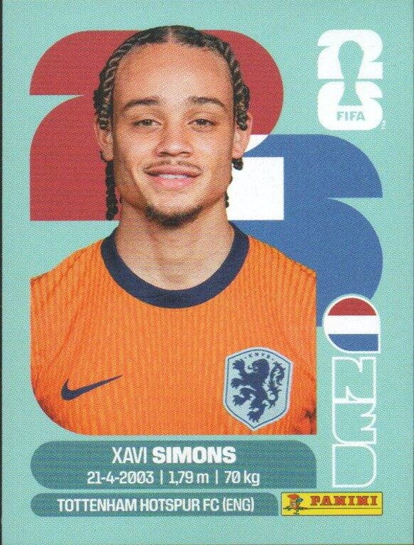 #NED 15: Xavi Simons (The Netherlands) - Panini FIFA World Cup 2026 Canada, USA, Mexico. Standaard Editie