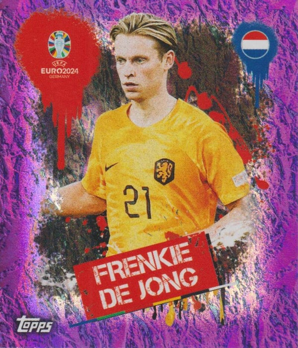 #NED-3: FRENKIE DE JONG (NETHERLANDS) FOIL PURPLE PARALLEL - TOPPS UEFA EURO 2024 GERMANY