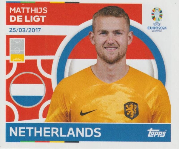 #NED-7: MATTHIJS DE LIGT (NETHERLANDS) - TOPPS UEFA EURO 2024 GERMANY