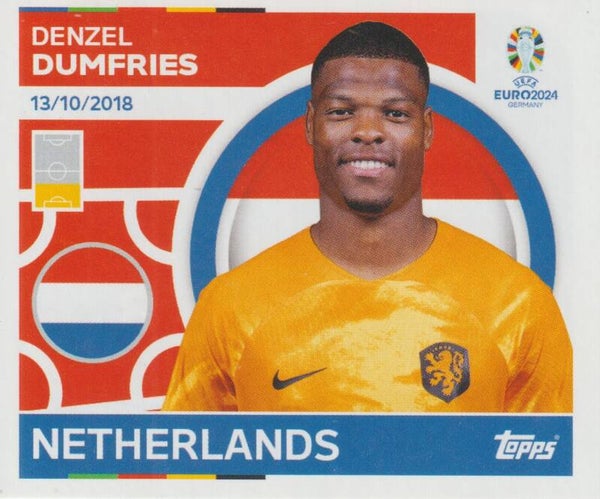 #NED-8: DENZEL DUMFRIES (NETHERLANDS) - TOPPS UEFA EURO 2024 GERMANY