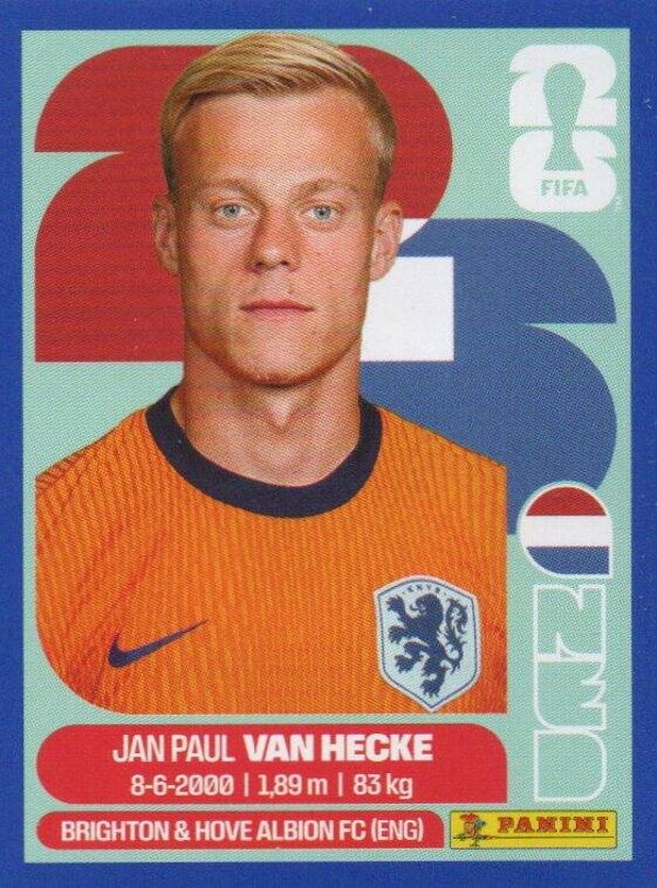 #NED 9: Jan Paul van Hecke (The Netherlands) - Panini FIFA World Cup 2026 Canada, USA, Mexico. Blue Border Parallel