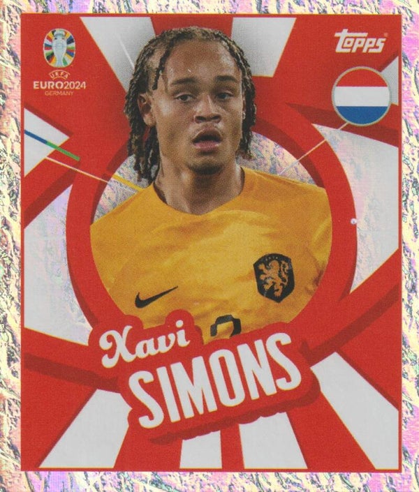#NED-PTW: XAVI SIMONS (NEDERLAND) FOIL - TOPPS UEFA EURO 2024 GERMANY