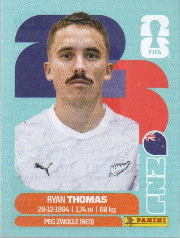 #NZL 12: Ryan Thomas (New Zealand) - Panini FIFA World Cup 2026 Canada, USA, Mexico. Standaard Editie