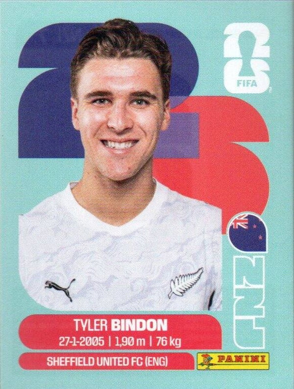 #NZL 7: Tyler Bindon (New Zealand) - Panini FIFA World Cup 2026 Canada, USA, Mexico. Standaard Editie