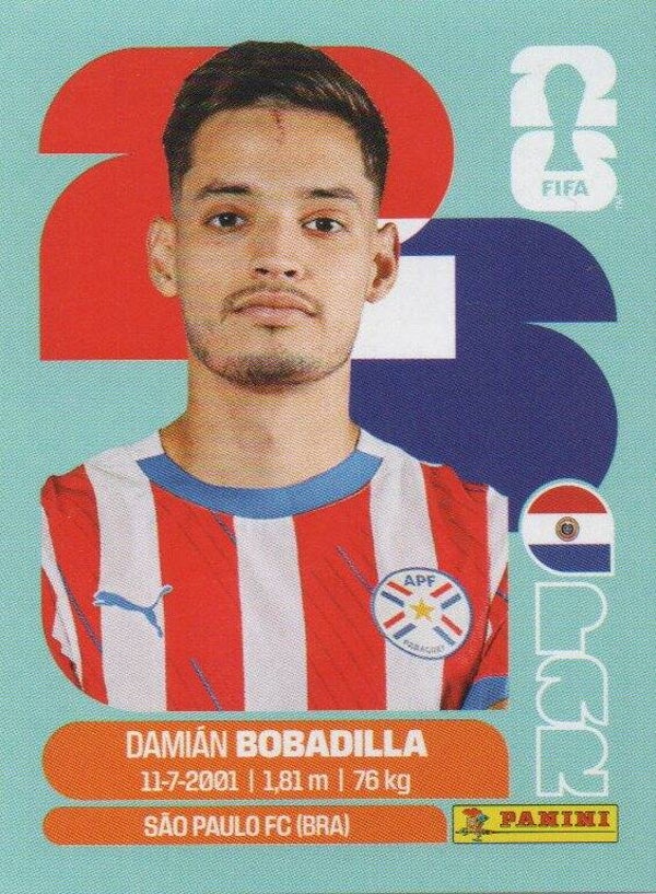 #PAR 11: Damián Bobadilla (Paraguay) - Panini FIFA World Cup 2026 Canada, USA, Mexico. Standaard Editie