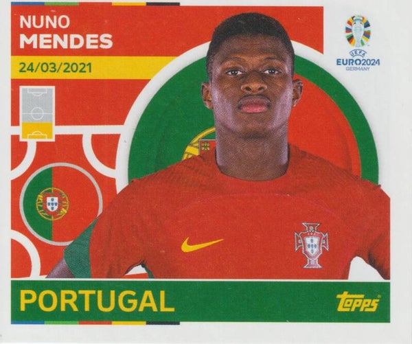 #POR-10: NUNO MENDES (PORTUGAL) - TOPPS UEFA EURO 2024 GERMANY